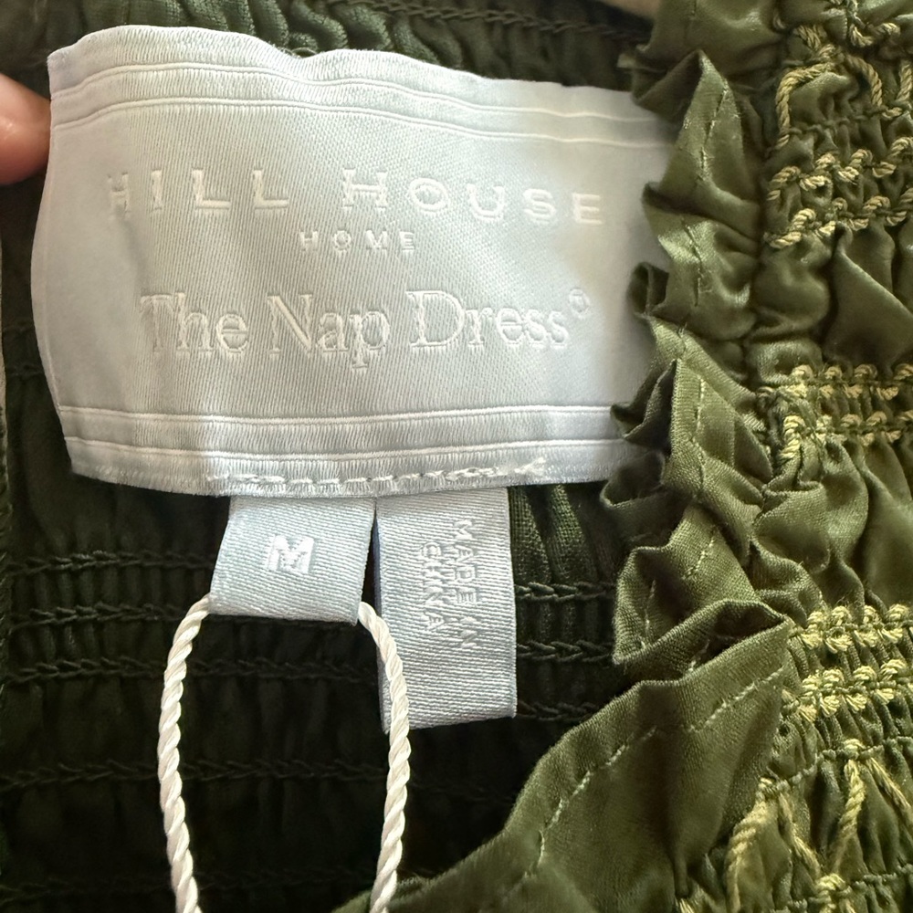 Hill House Olive Green Smocked Mini Dress - Picture 4 of 4